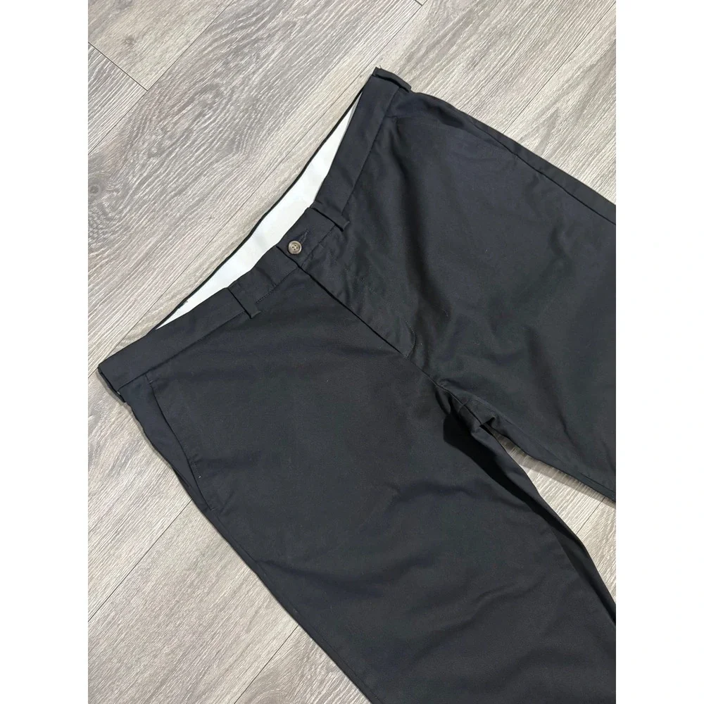 George Mens Chino Pants 42x30 Black Soot Stretch Straight Leg GM09493 Minimalist